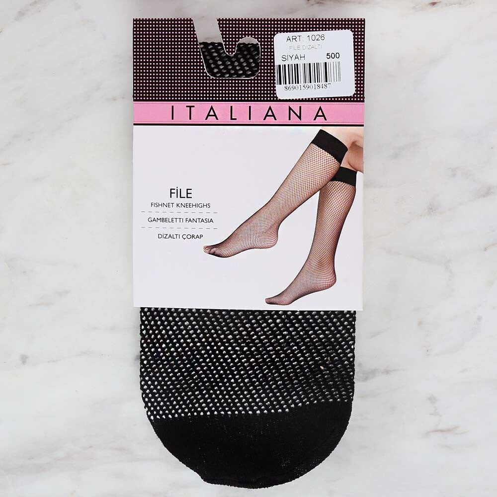 İtaliana 1026 File Dizaltı Çorap, Siyah 500